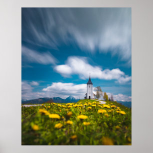 Affiche Fleurs de Dandelion à l'église st primus Jamnik Sl