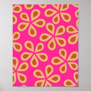 Affiche Fleurs De Faisée 04 Rose Chaud Et Orange