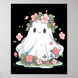 Affiche Fleurs de fantôme d'Halloween Femmes Filles Hallow