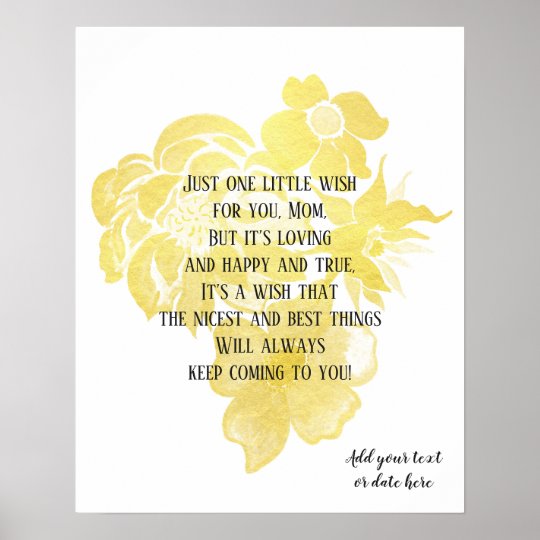 Affiche Fleurs De Feuille D Or D Art De Citation Du Jour Zazzle Fr