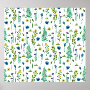 Affiche Fleurs de foune Motif de la nature sans voile