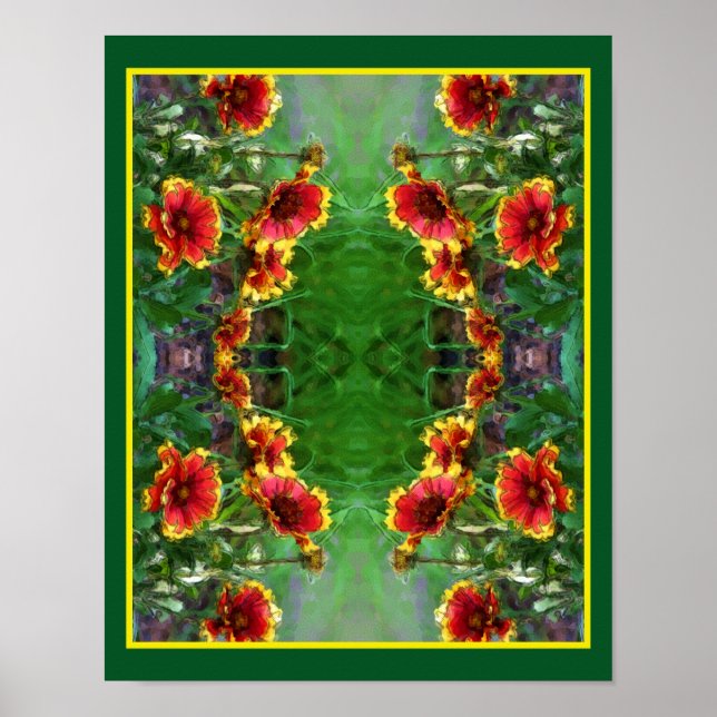 Affiche Fleurs de Gaillarde en Aquarelle Art de la Nature (Devant)