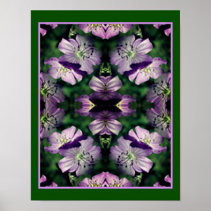 Affiche Fleurs de géranium violet Multipliées Abstraites
