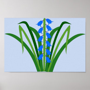 Affiche Fleurs de Jacinthe bleue Bébé Garçon Printemps