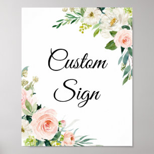 Affiche Fleurs de jardin jolies aquarelle personnalisées