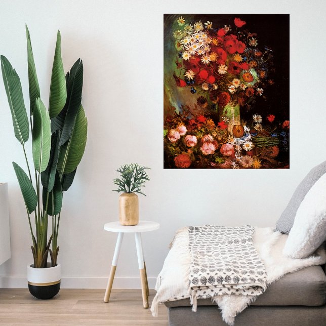Affiche Fleurs de la vie morte dans un vase par Vincent va (Créateur téléchargé)