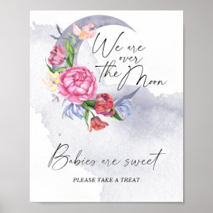 Affiche Fleurs de lune Bébés sont mignons