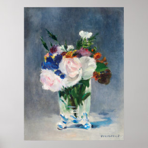 Affiche Fleurs de Manet dans un vase en cristal