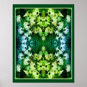Affiche Fleurs de marguerite africaine miroir Abstrait