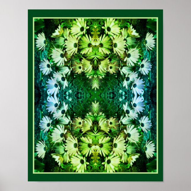 Affiche Fleurs de marguerite africaine miroir Abstrait (Devant)