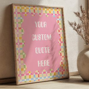 Affiche Fleurs de marguerite pastel avec citation personna