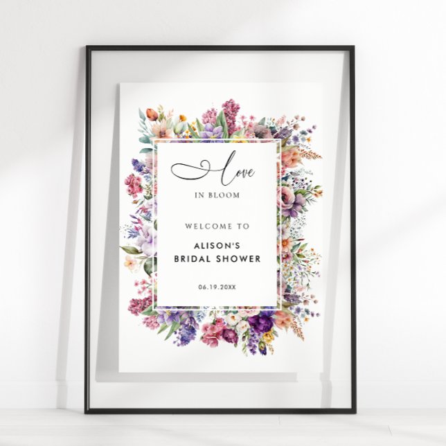 Affiche Fleurs de mariage Love In Bloom Jardin de bienvenu (Créateur téléchargé)