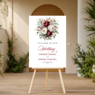 Affiche Fleurs de Mariage Rustiques Marron Verdure Or Bien