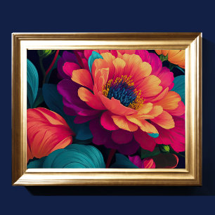 Affiche Fleurs de mise à jour peintes en gras 4:3