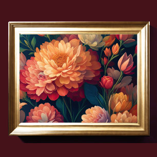 Affiche Fleurs de mise à jour peintes en gras 4:3