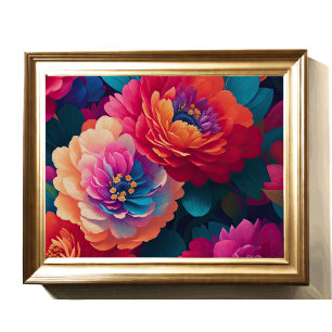 Affiche Fleurs de mise à jour peintes en gras 4:3