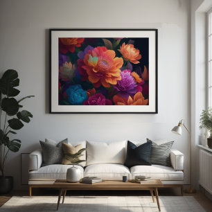 Affiche Fleurs de mise à jour peintes en gras 4:3