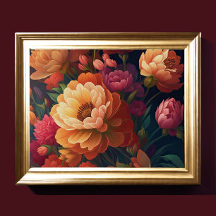 Affiche Fleurs de mise à jour peintes en gras 4:3