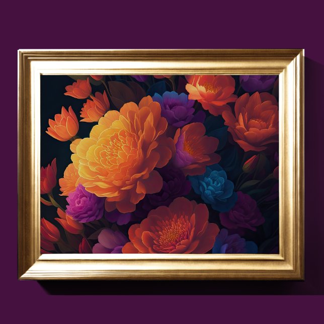 Affiche Fleurs de mise à jour peintes en gras 4:3 (Créateur téléchargé)