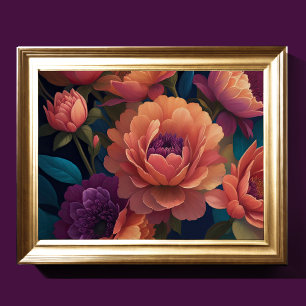 Affiche Fleurs de mise à jour peintes en gras 4:3