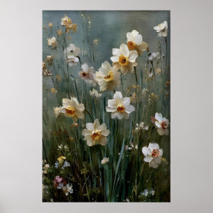Affiche Fleurs de Narcisse Imprimables Art Mural, Antique 