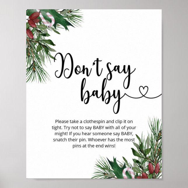 Affiche fleurs de Noël N'appelez pas bébé (Devant)
