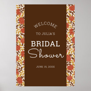 Affiche Fleurs de pivoine orange poussiéreuses Mariage Tom