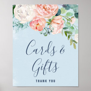 Affiche Fleurs de pivoine romantiques Cartes et cadeaux