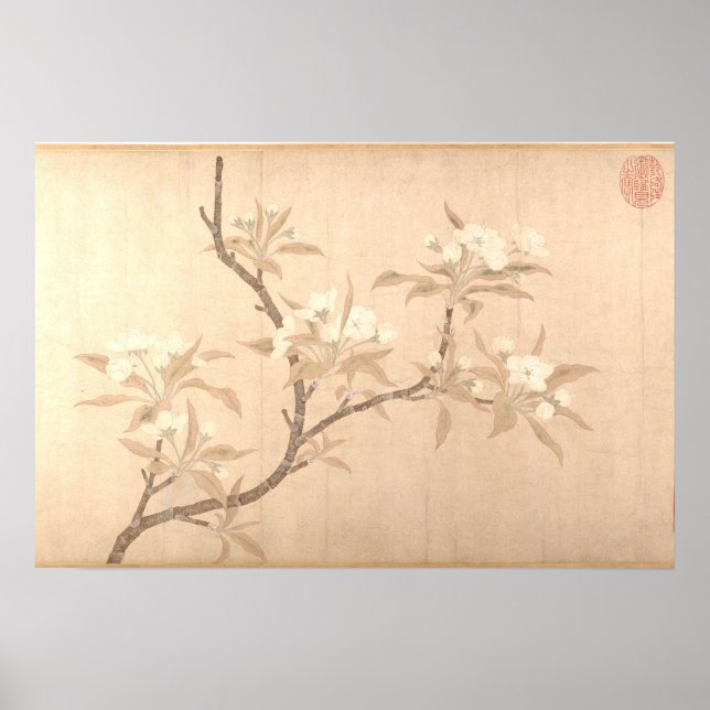 Affiche Fleurs de poirier Antique Oriental ca.1280 (Devant)