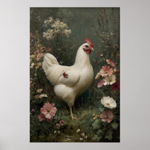 Affiche Fleurs de poulet imprimables, Pâques Cottagecore