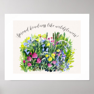 Affiche Fleurs de prairie sauvage répandent la gentillesse