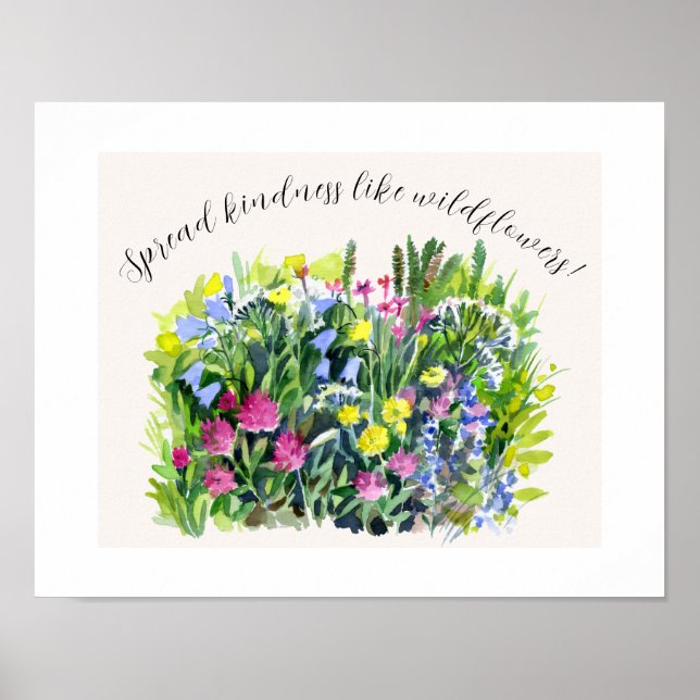 Affiche Fleurs de prairie sauvage répandent la gentillesse (Devant)