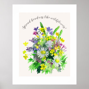 Affiche Fleurs de prairie sauvage répandent la gentillesse