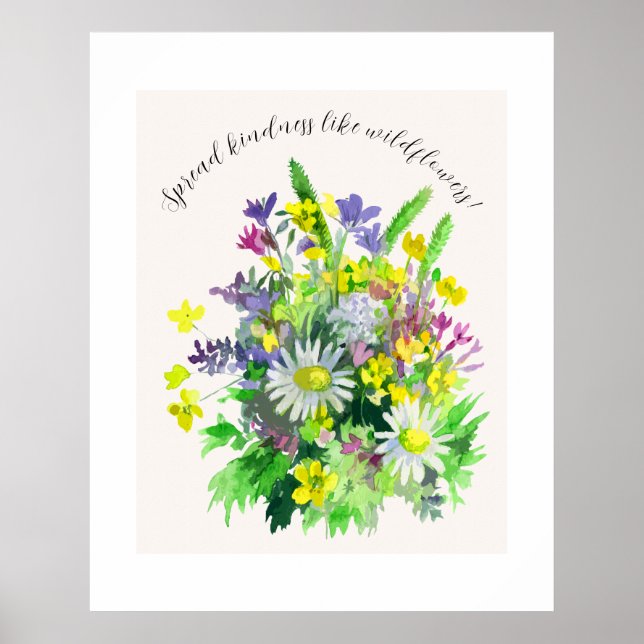 Affiche Fleurs de prairie sauvage répandent la gentillesse (Devant)
