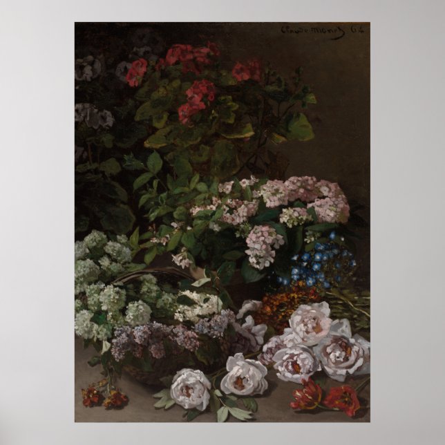 Affiche Fleurs de printemps Claude Monet vintages (Devant)