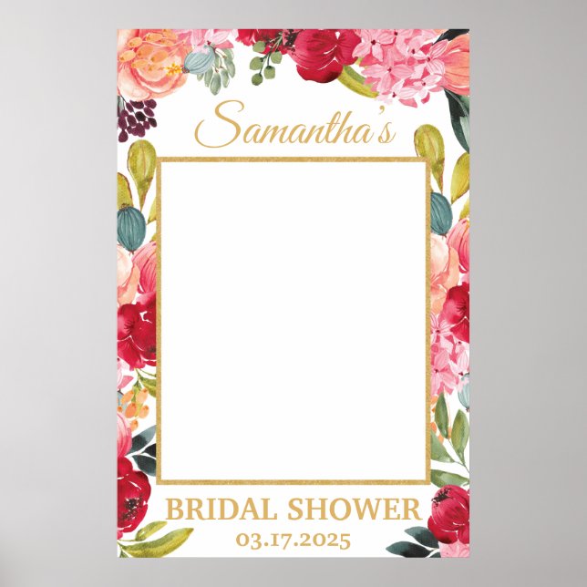 Affiche Fleurs de printemps Corail pêche Bourgogne Accesso (Devant)