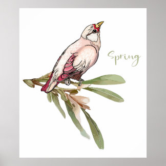 Affiche Fleurs de printemps. Les chutes de neige.