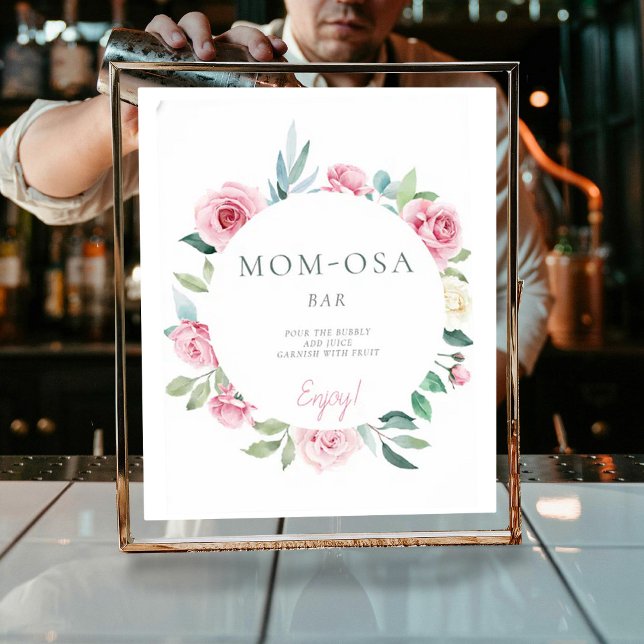 Affiche Fleurs de printemps Maman-osa Baby shower fille ro (Créateur téléchargé)