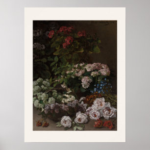 Affiche Fleurs de printemps par Monet - Art de bouquet vin
