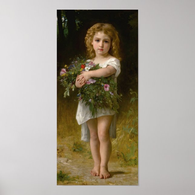 Affiche Fleurs de printemps par William Bouguereau (Devant)