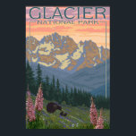 Affiche Fleurs de printemps - Parc national des Glaciers,<br><div class="desc">Fleurs printanières - Parc national des Glaciers, MT - Poster Vintage voyage a été créé en 2011. Cette image représente des scènes du parc national des Glaciers, MT.</div>