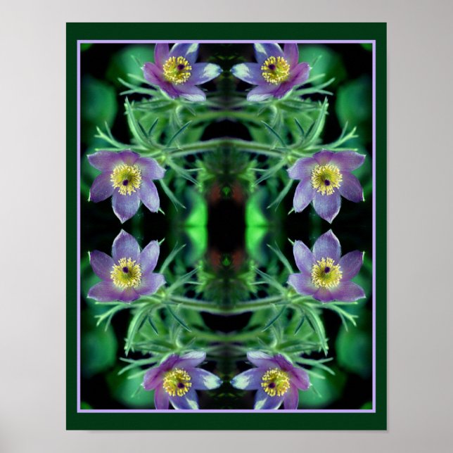 Affiche Fleurs de printemps pasque violet Abstraites (Devant)