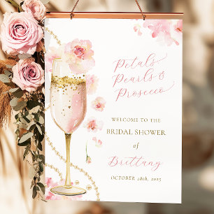 Affiche Fleurs de Rosée Perles Prosecco Enterrement de Vie