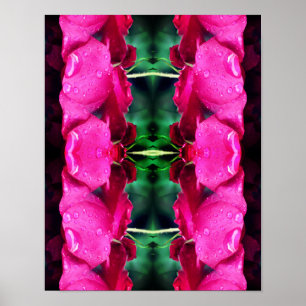 Affiche Fleurs De Roses Rouges Et Arroses Abstraites