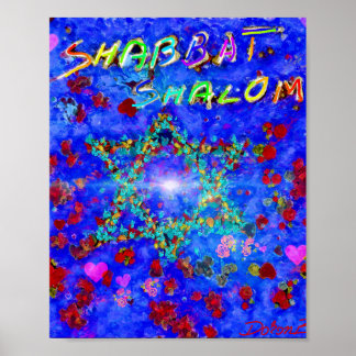 Affiche Fleurs de shalom de Shabbat