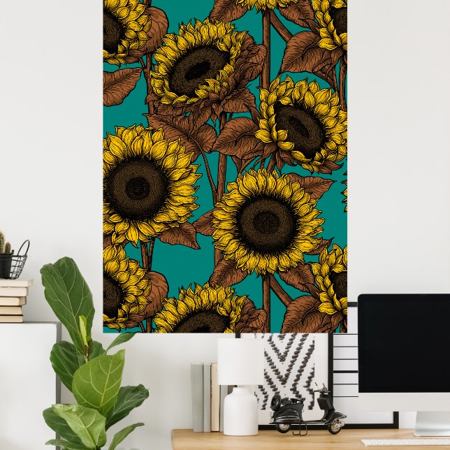 Affiche Fleurs de soleil (Bureau à domicile)