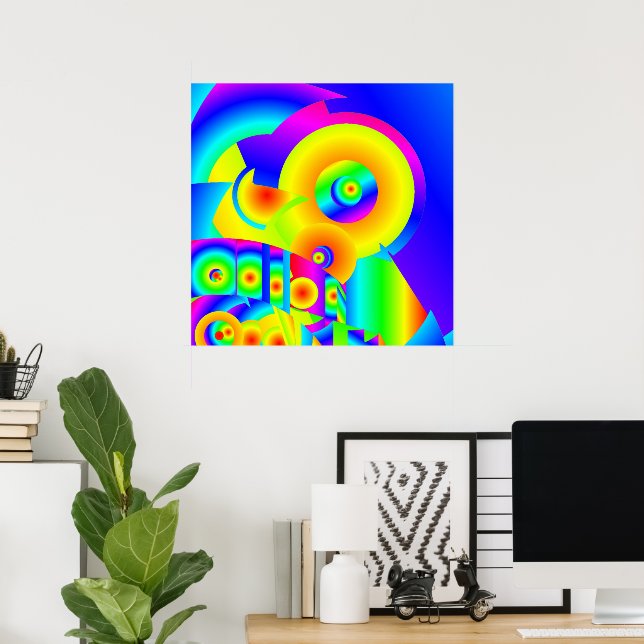 Affiche Fleurs de soleil Abstraites (Bureau à domicile)