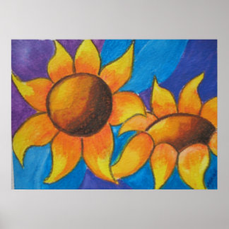 Affiche Fleurs de soleil Abstraites