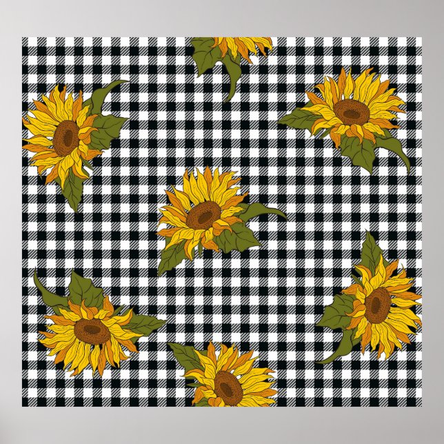 Affiche Fleurs de soleil, chevalet de buffle blanc noir, f (Devant)