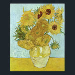 Affiche Fleurs de soleil dans un vase (F456) Van Gogh Art<br><div class="desc">Vase avec douze tournesols est la troisième version de la deuxième série de tournesols de Vincent van Gogh, peinte à Arles en août 1888. L'arrière - plan est bleu-vert et les fleurs semblent beaucoup plus jaunes que dans les deux versions précédentes. Huile sur toile, 91 x 72 cm. Munich, Neue...</div>
